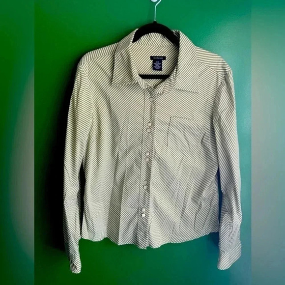 Calvin Klein Jeans Button Down Womens Double Button Shirt Masculine EUC XL - Picture 1 of 4